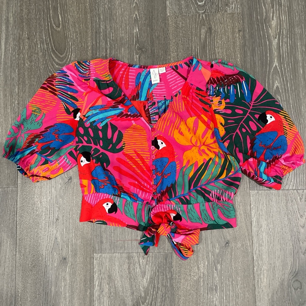 Joie Multicolor Parrot Print Blouse